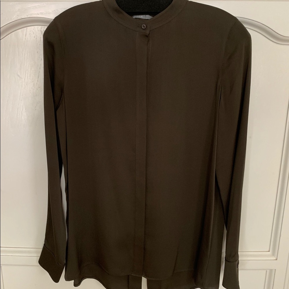 Vince Silk Shirt / Split Back Blouse NWT